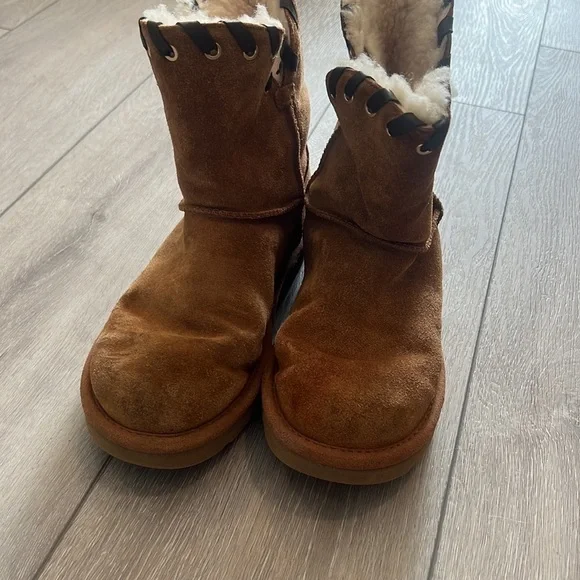 Ugg chestnut Aidah slip on suede sheepskin ankle boot size 6 - Picture 10 of 13